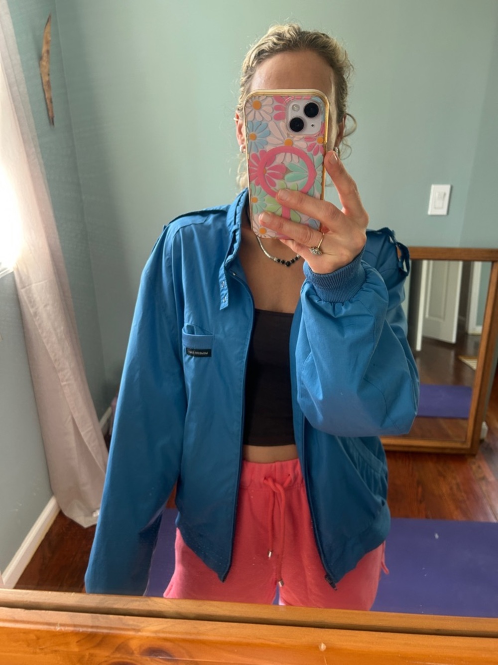 Members Only Sky Blue Bomber Jacket - Picture 2 of 9